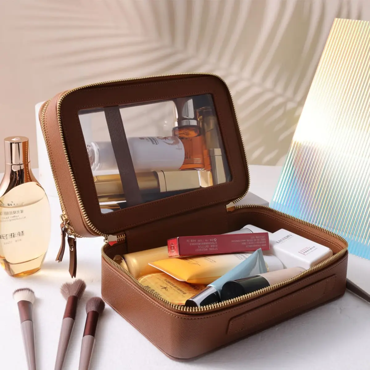 SANHECUN Clear Travel Toiletry Bag 22.86cm x 15.24cm x 10.67cm | TSA Compliant Makeup Organizer - view 2