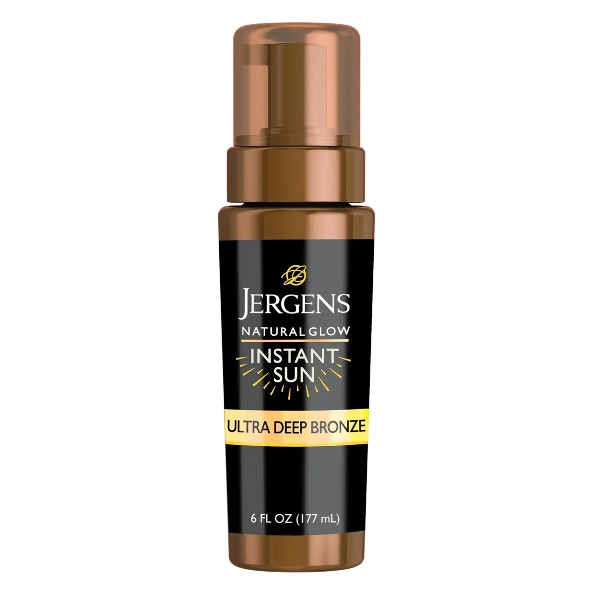 Jergens Natural Glow Instant Sun Body Mousse, Ultra Deep Bronze, 177ml (6 Fl Oz) | Streak-Free Tan - main product image
