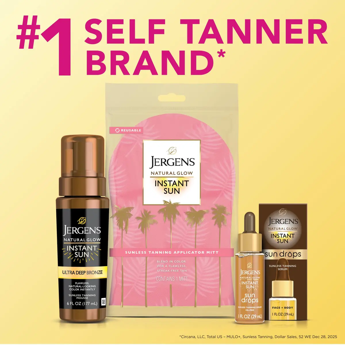 Jergens Natural Glow Instant Sun Body Mousse, Ultra Deep Bronze, 177ml (6 Fl Oz) | Streak-Free Tan - view 9