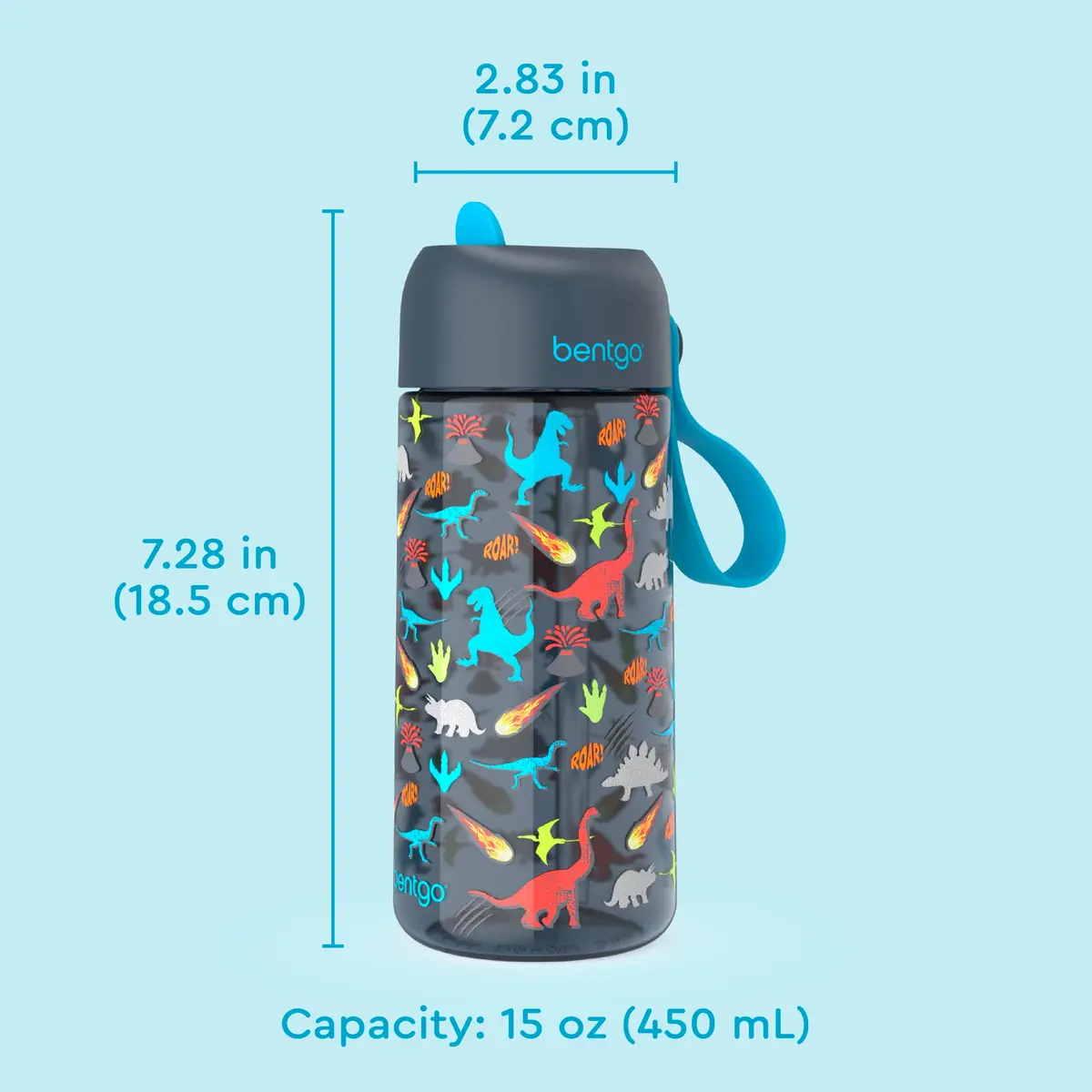 Bentgo Kids Water Bottle, Leak-Proof, Bite & Sip Spout, 15 fl oz | Durable Tritan, Kid-Friendly Colors - view 7