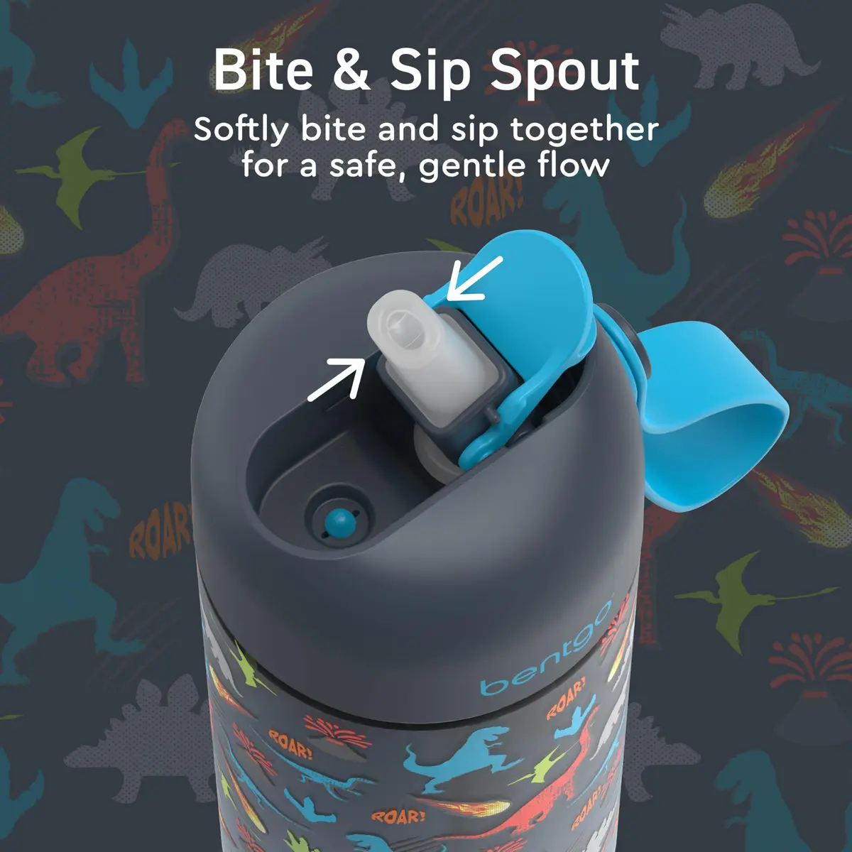 Bentgo Kids Water Bottle, Leak-Proof, Bite & Sip Spout, 15 fl oz | Durable Tritan, Kid-Friendly Colors - view 4