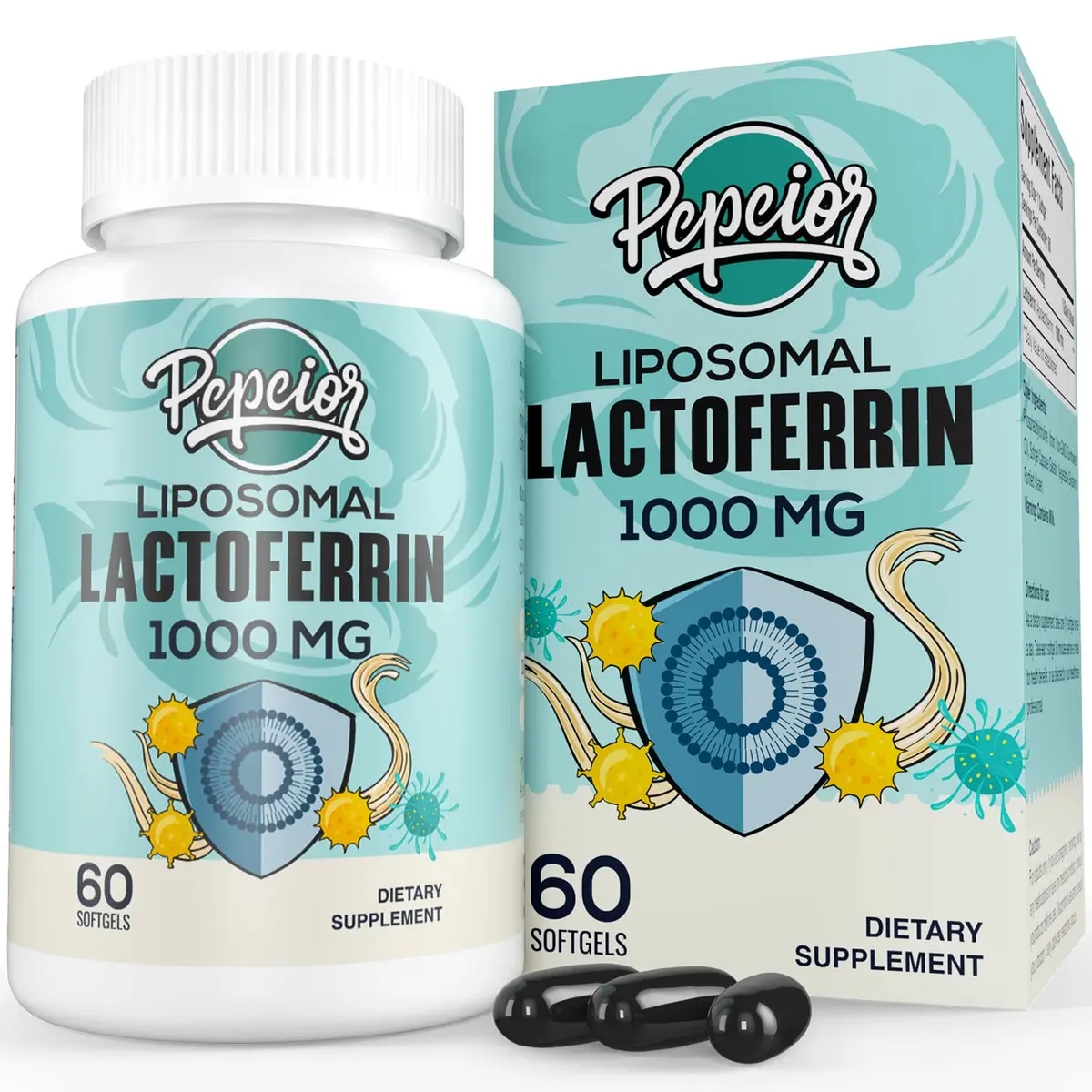 Pepeior Liposomal Bovine Lactoferrin 1000 mg | Higher Absorption for Iron & Immunity (100-120c) - main product image
