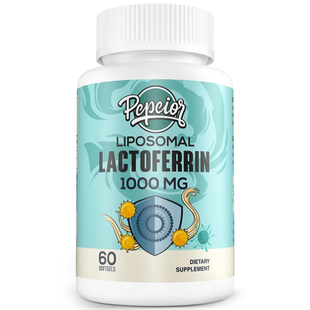 Pepeior Liposomal Bovine Lactoferrin 1000 mg | Higher Absorption for Iron & Immunity (100-120c) - view 8