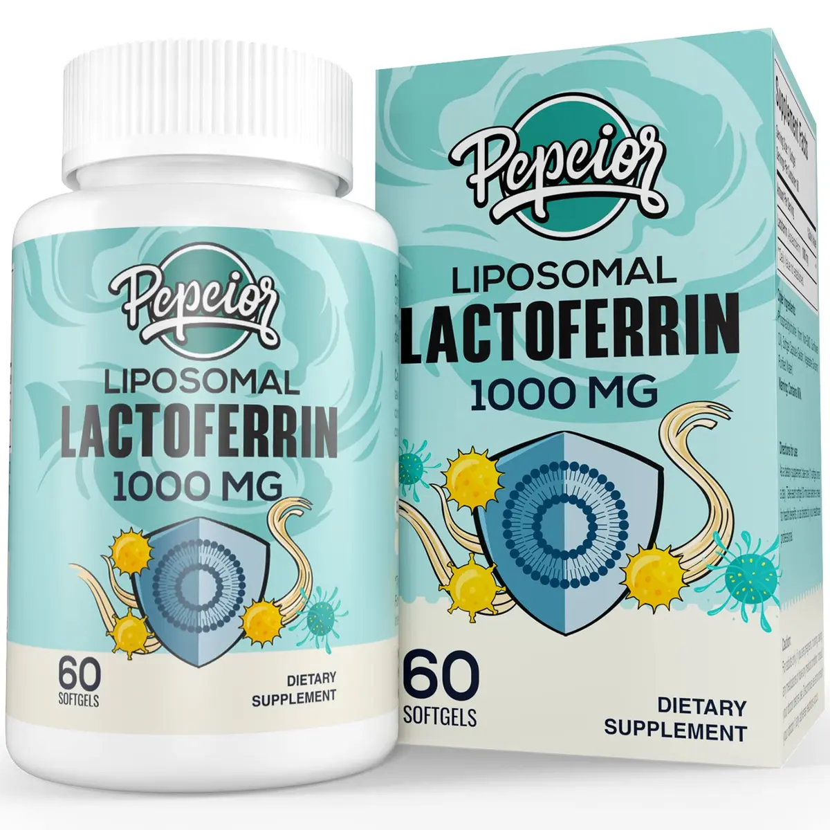 Pepeior Liposomal Bovine Lactoferrin 1000 mg | Higher Absorption for Iron & Immunity (100-120c) - view 9