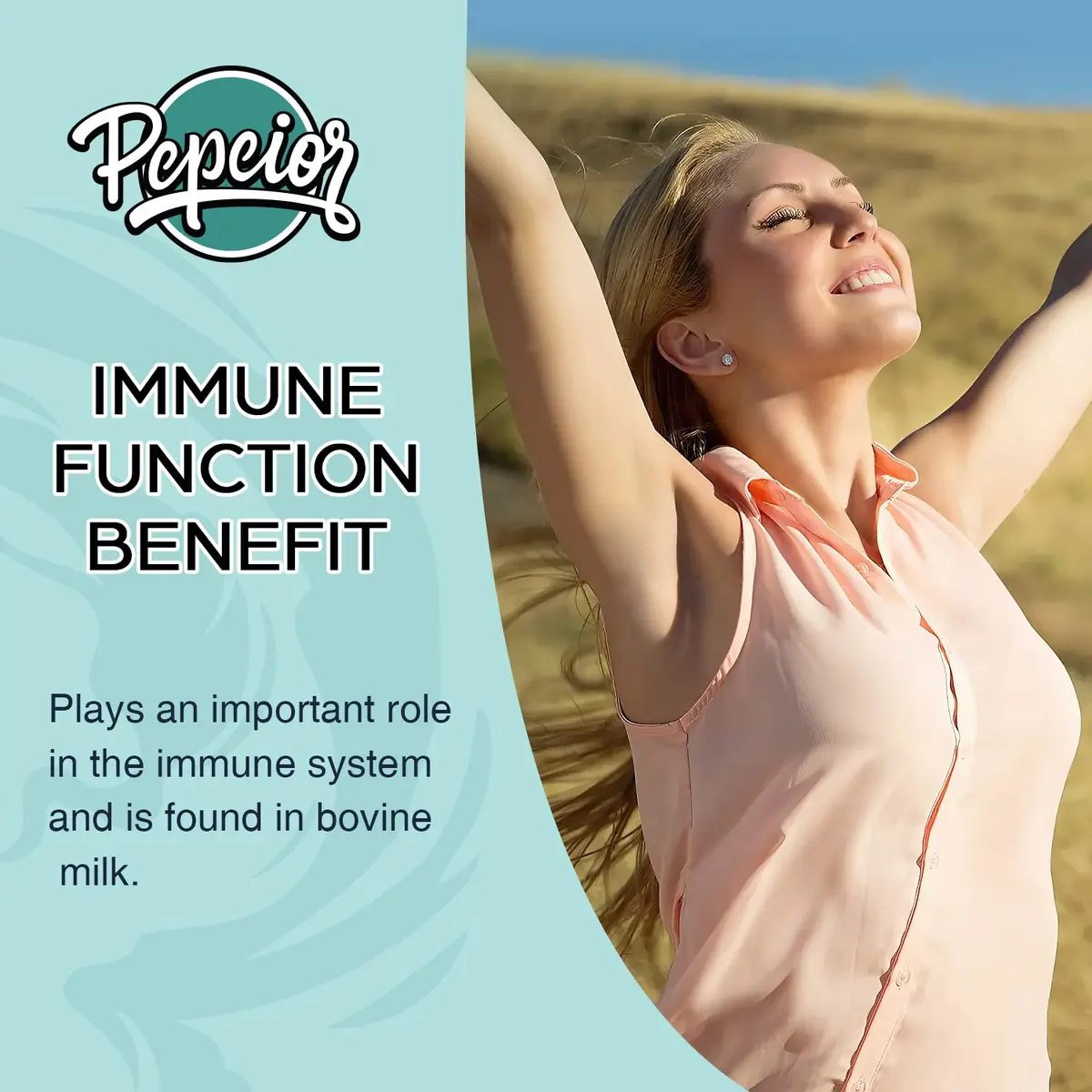 Pepeior Liposomal Bovine Lactoferrin 1000 mg | Higher Absorption for Iron & Immunity (100-120c) - view 3