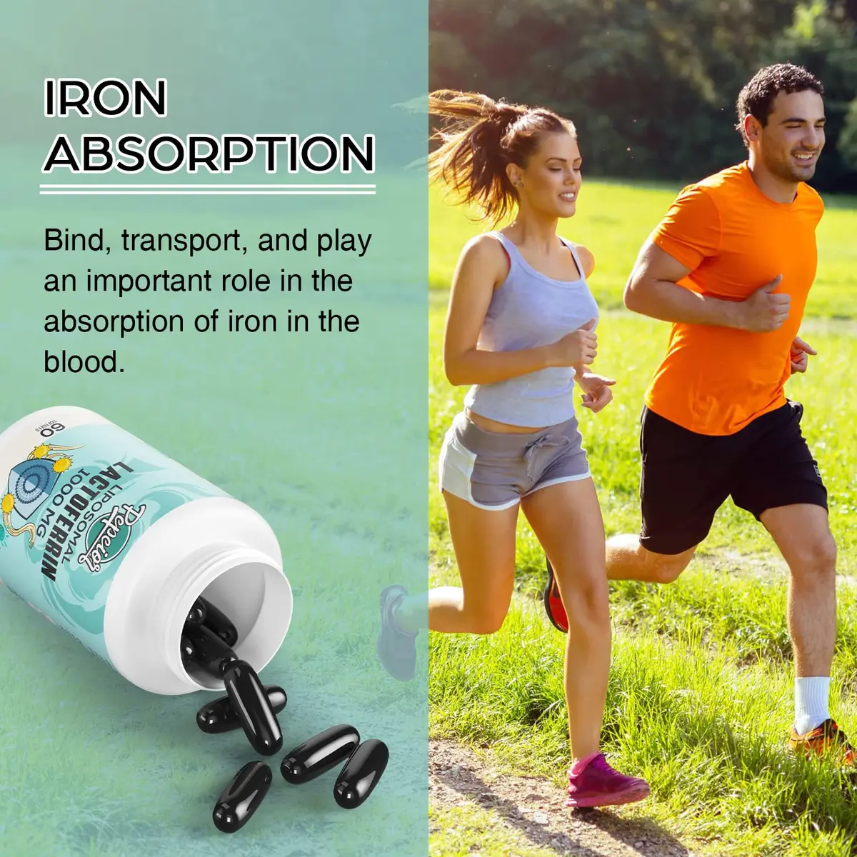 Pepeior Liposomal Bovine Lactoferrin 1000 mg | Higher Absorption for Iron & Immunity (100-120c) - view 4