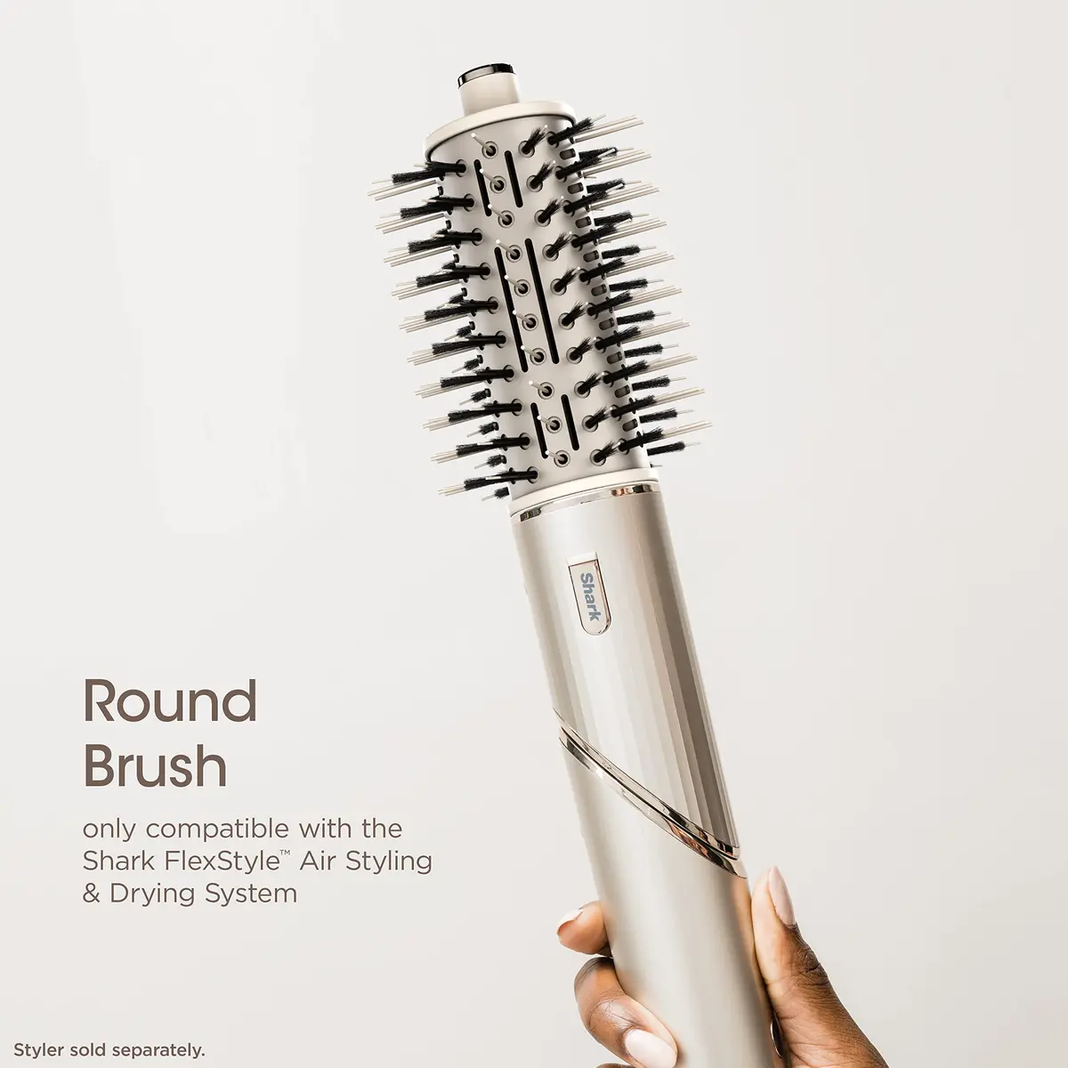 Shark FlexStyle Round Hot Air Brush Attachment for Blow Dryers, Stone | Styles Hair While Drying - view 2