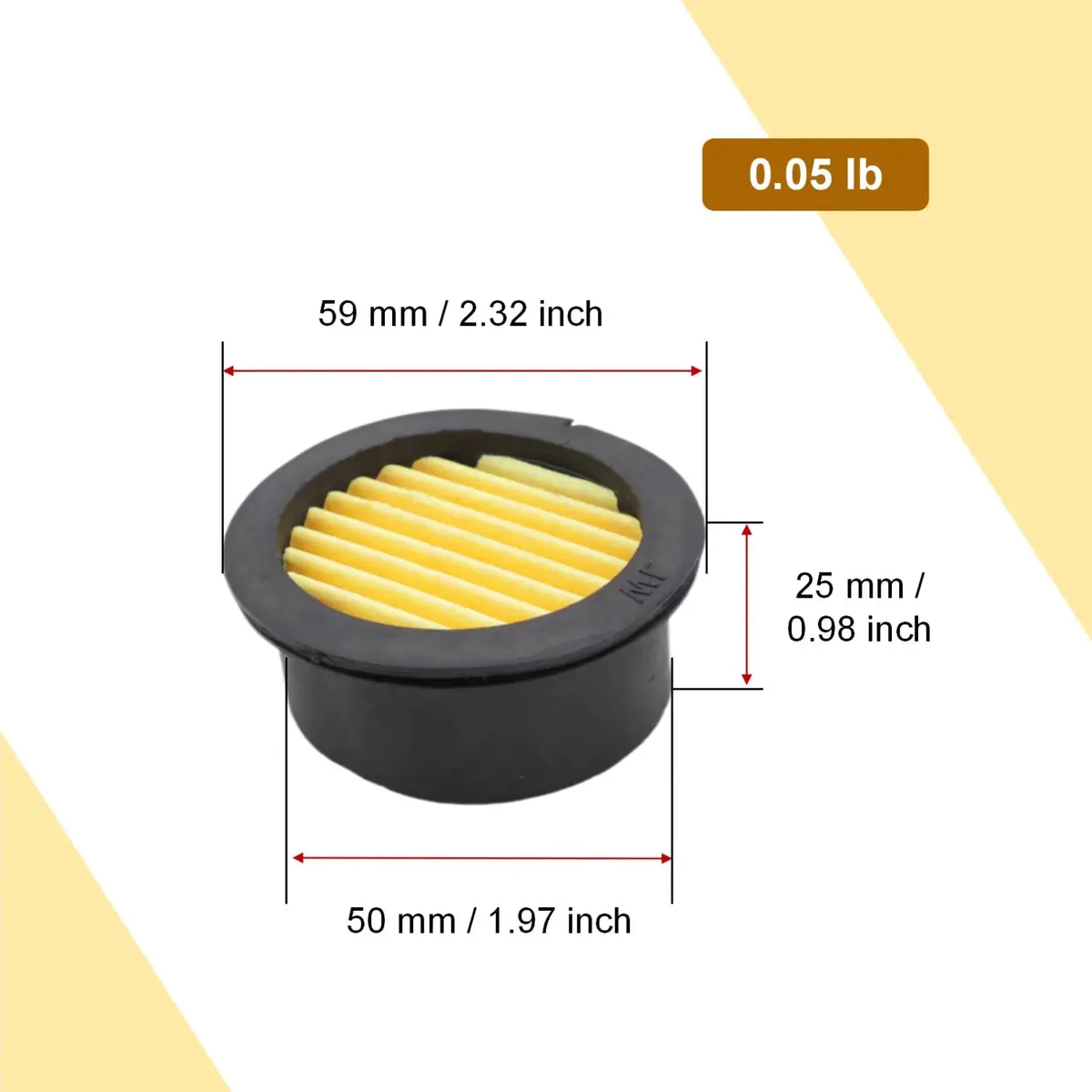 Joyangy 6-Pack Air Compressor Silencer Filter Replacement Elements 59mm x 50mm x 24mm | Universal Fit for Oil-less Compressors - view 3