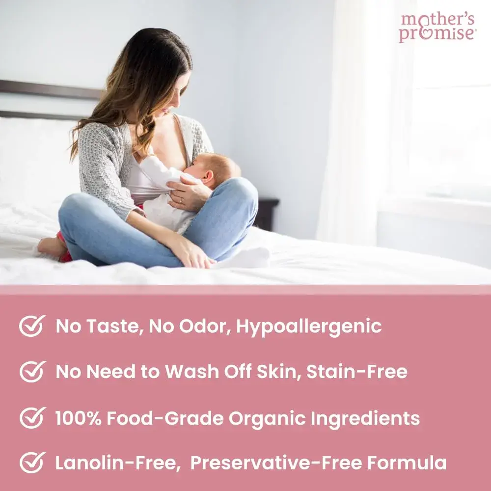 Mother's Promise Organic Nipple Butter 2 Fl Oz (Pack of 2) | USDA Certified Lanolin-Free Balm for Breastfeeding Moms & Babies - view 2