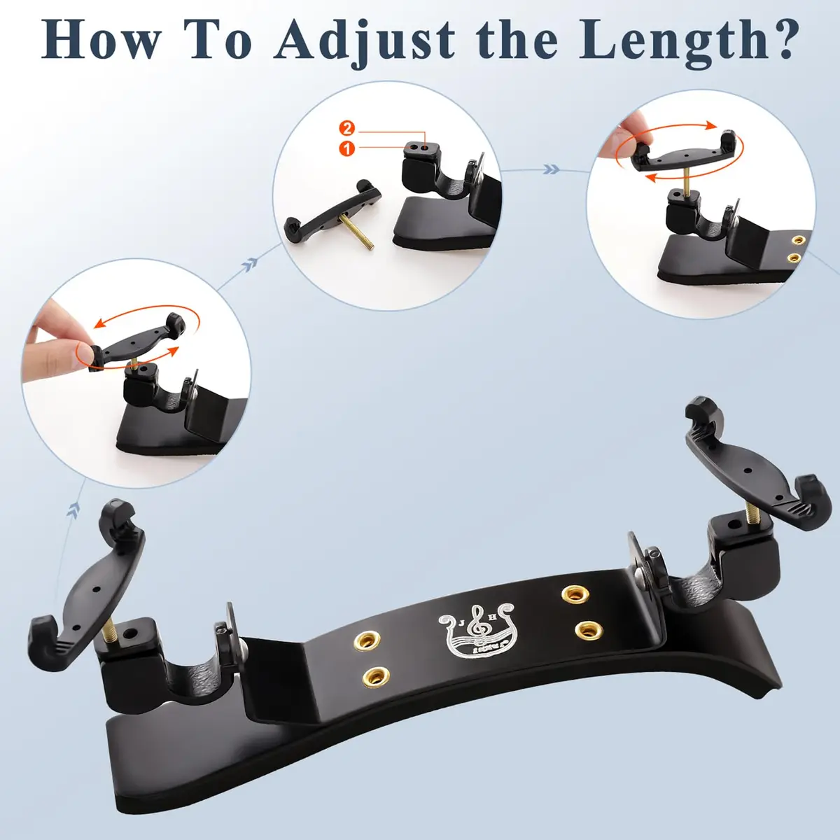 SUEWIO Violin Shoulder Rest for 4/4 Size, Premium Aluminum Alloy with Foam Pad & Height Adjustable Feet | Ergonomic Support for Adults - view 5