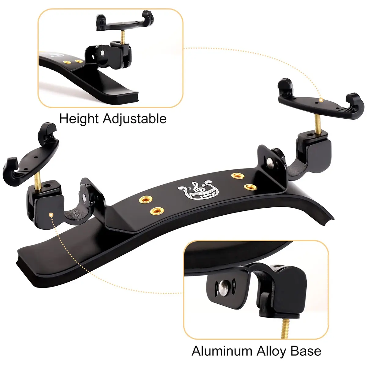 SUEWIO Violin Shoulder Rest for 4/4 Size, Premium Aluminum Alloy with Foam Pad & Height Adjustable Feet | Ergonomic Support for Adults - view 3