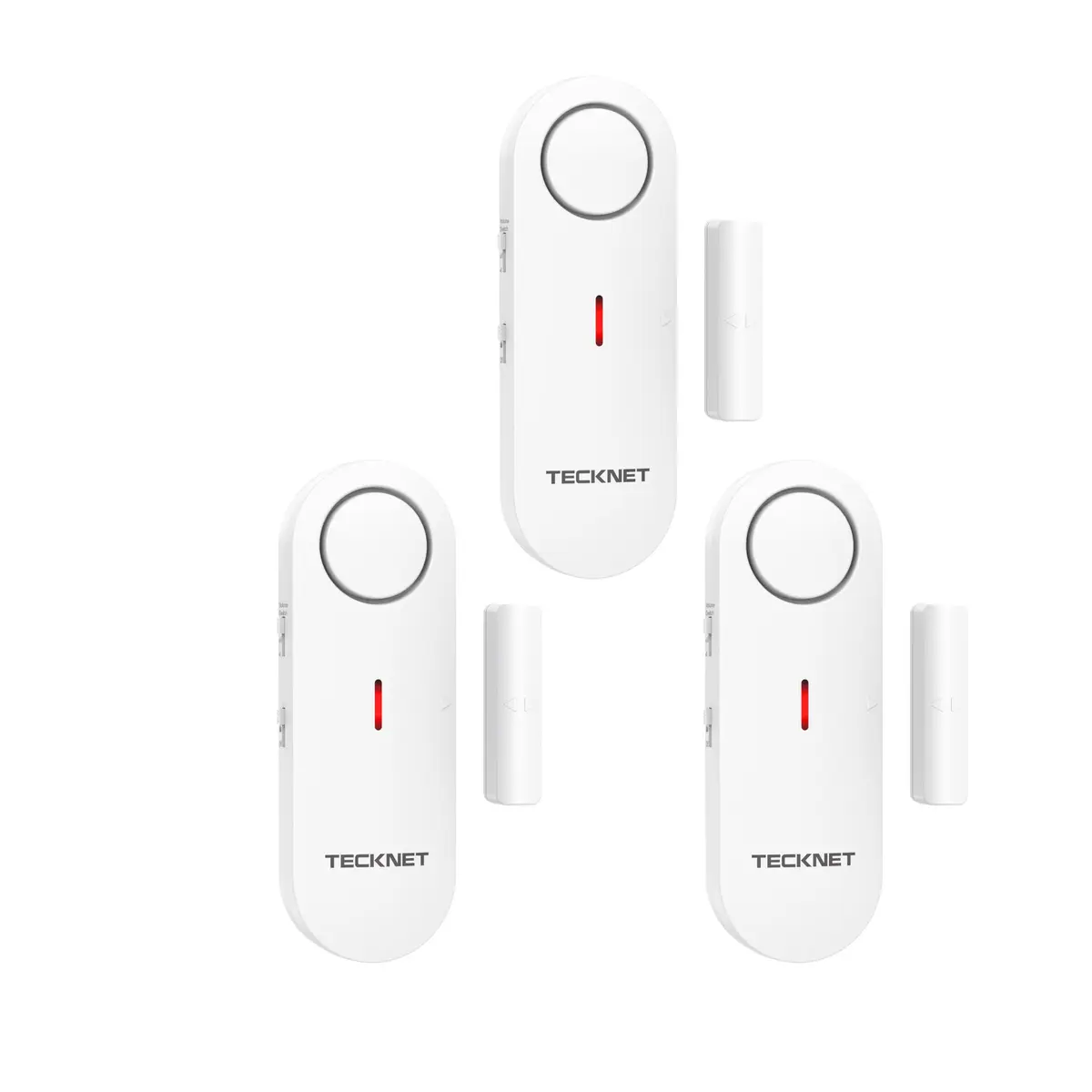 TECKNET Door Alarms for Kids Safety 3 Pack | Wireless Window & Door Security with 3-Level Volume - main product image