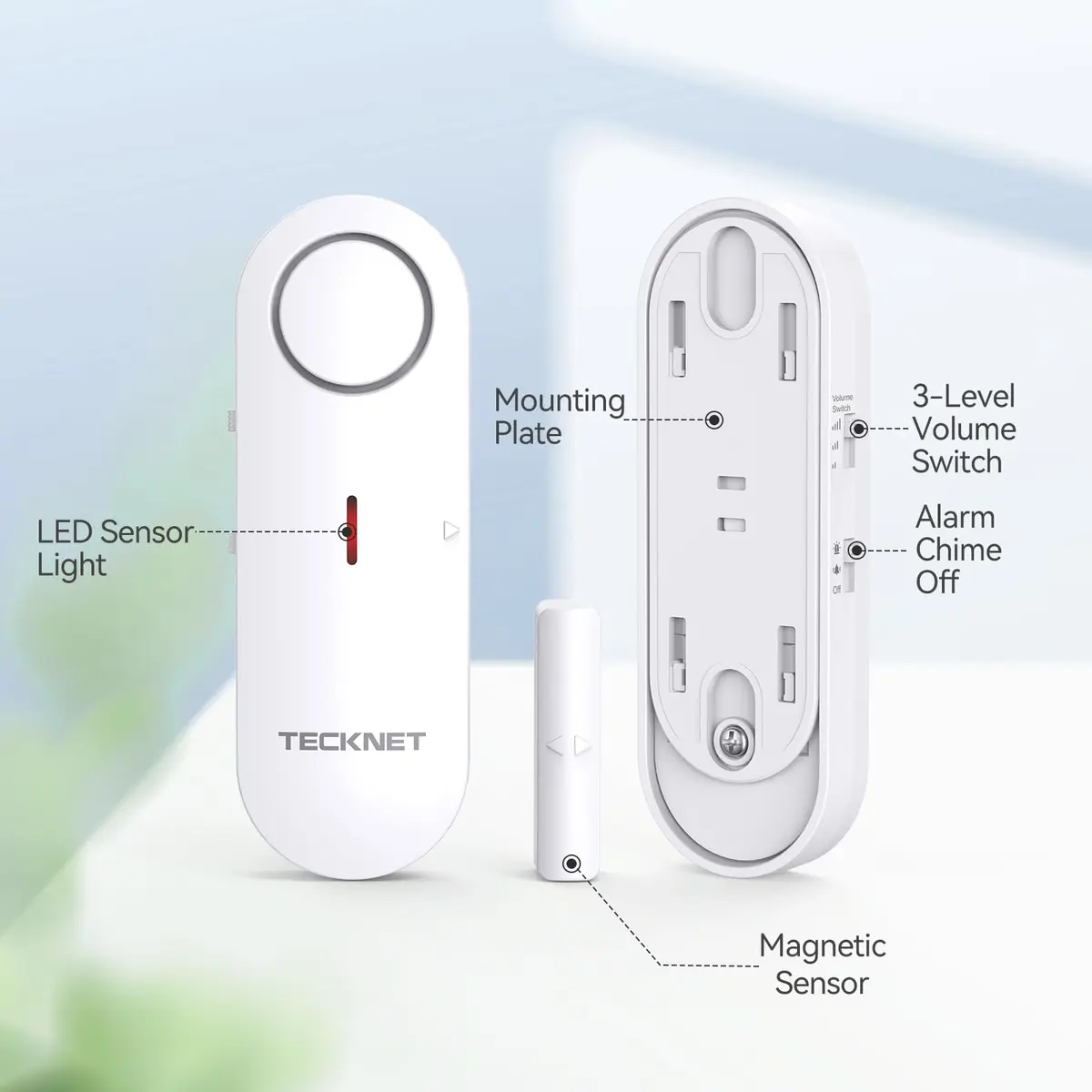 TECKNET Door Alarms for Kids Safety 3 Pack | Wireless Window & Door Security with 3-Level Volume - view 5