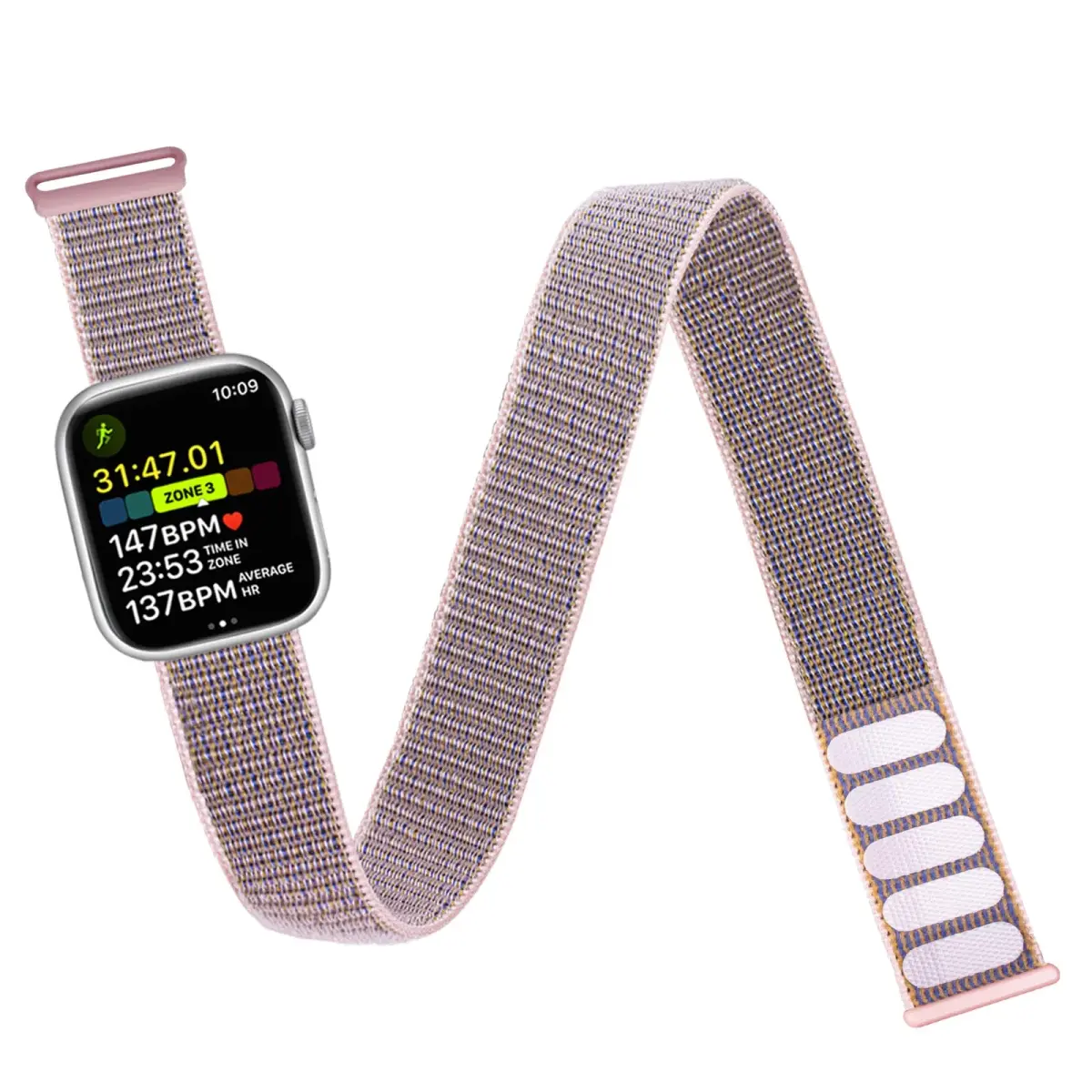 Keepamor Sport Ankle/Arm Band for Apple Watch 49/46/45/44/42/41/40/38mm SandPink | Breathable Nylon with Hook-and-Loop Fastener - main product image