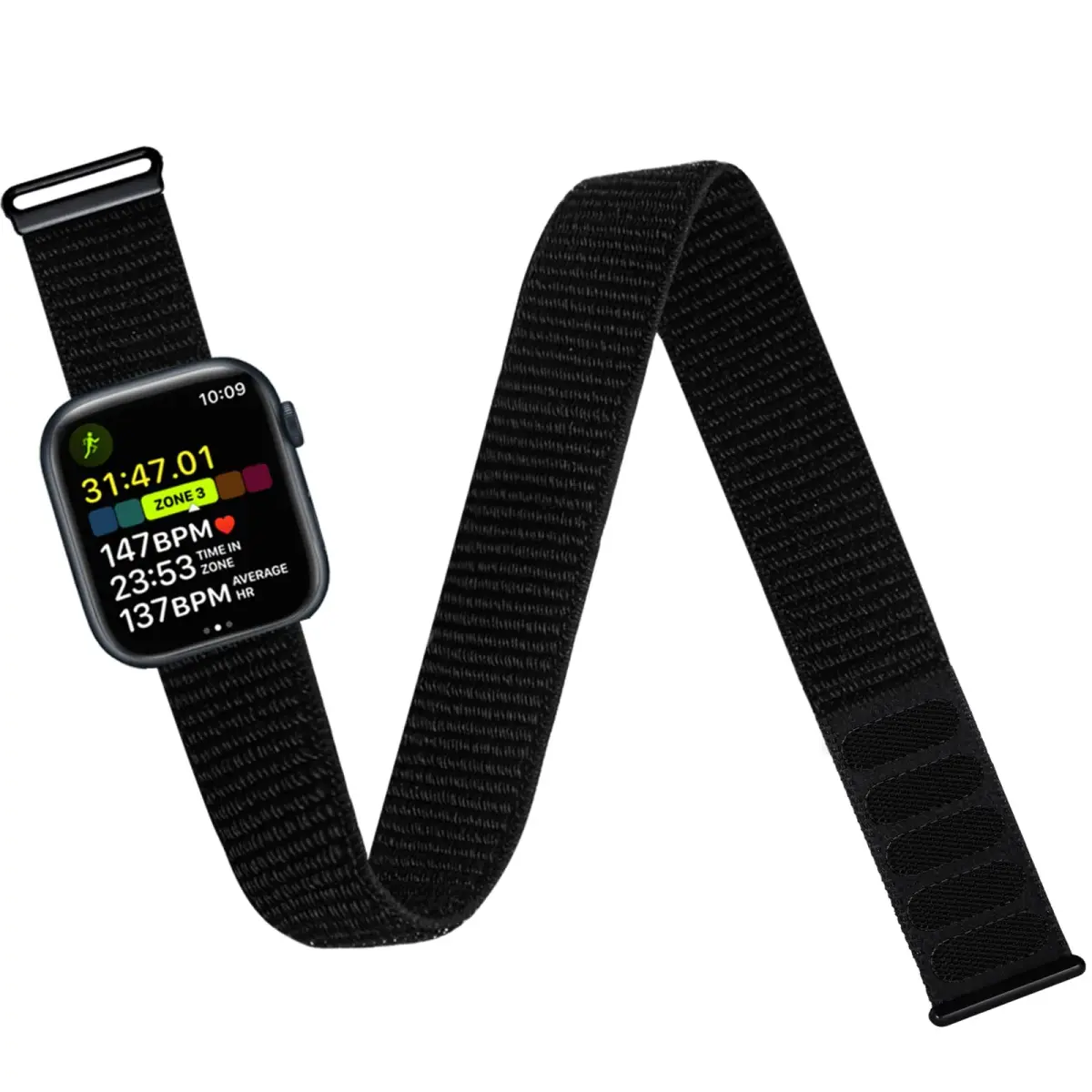Keepamor Ankle/Arm Band for Apple Watch, Breathable Nylon Sport Loop | Fits 19-42 cm (7.5-16.5 in) Ankle or Arm - main product image