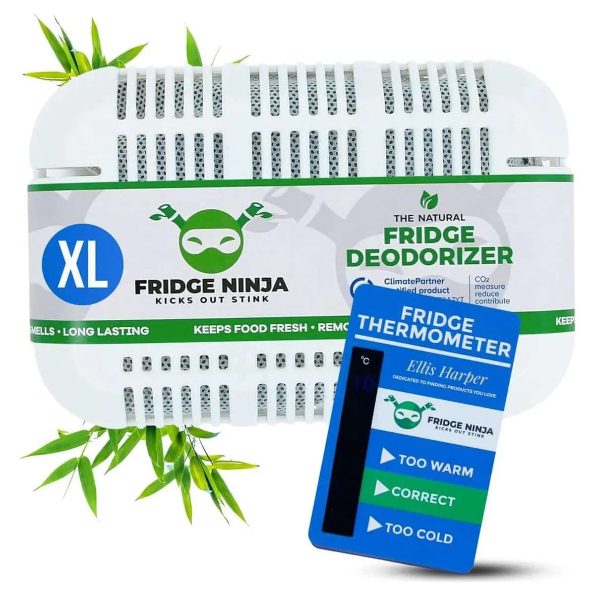 Ellis Harper Fridge Ninja XL Pack Refrigerator Deodorizer | Bamboo Charcoal Odor Eliminator (1 Count) - main product image