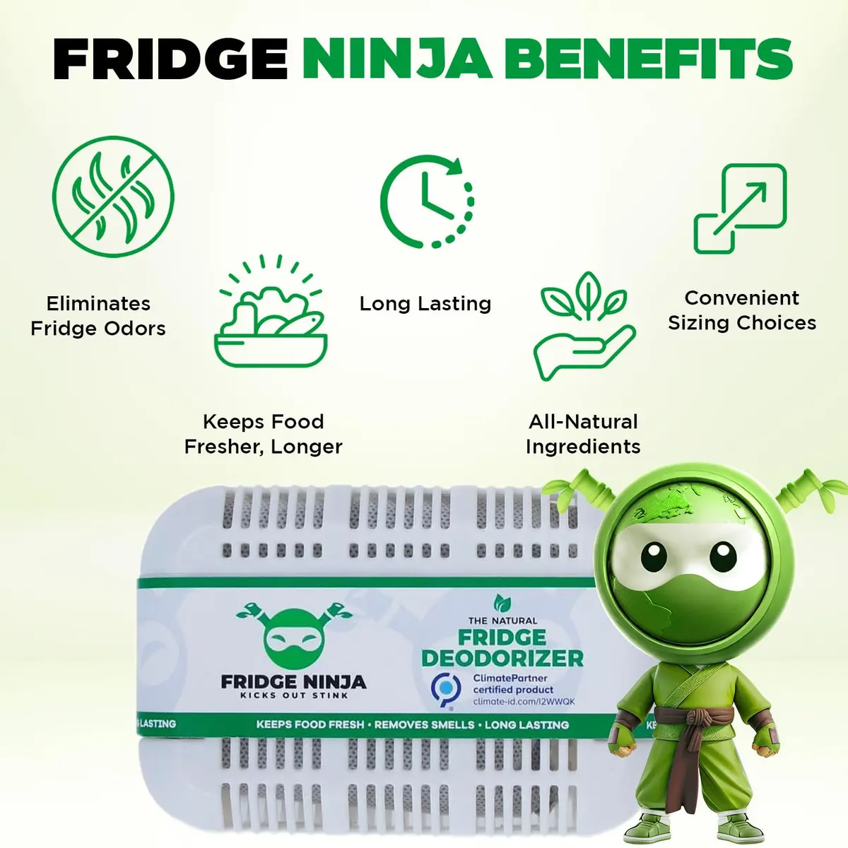Ellis Harper Fridge Ninja XL Pack Refrigerator Deodorizer | Bamboo Charcoal Odor Eliminator (1 Count) - view 8