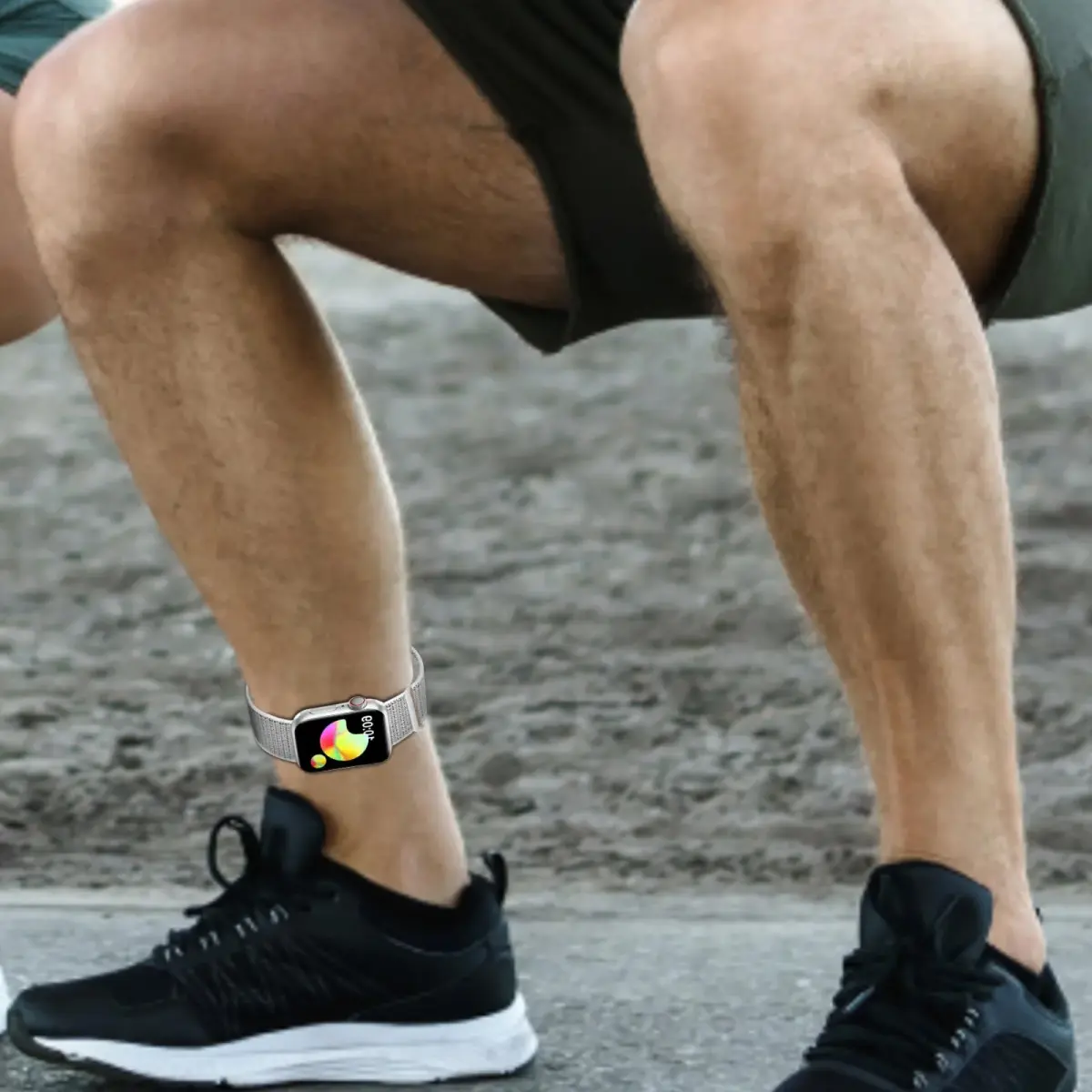 Keepamor Sport Ankle/Arm Band Compatible with Apple Watch 49/46/45/44/42/41/40/38mm, 19-41cm (7.5-16.5") | Breathable Nylon with Hook-and-Loop Fastener - view 5