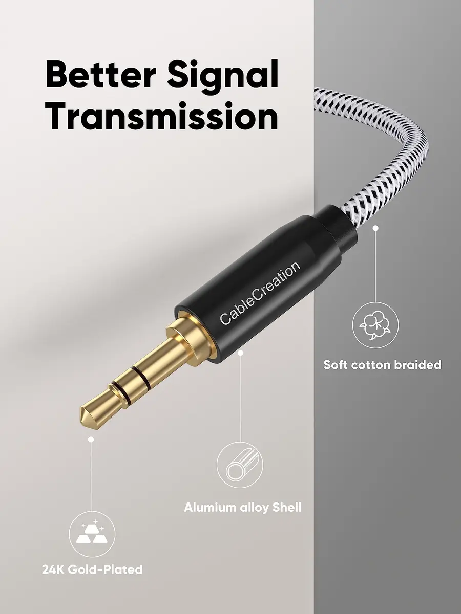 CableCreation 3Pack 3.5mm Aux Cable 6FT/1.8m | Gold Plated Audio Cord for All Devices - view 3