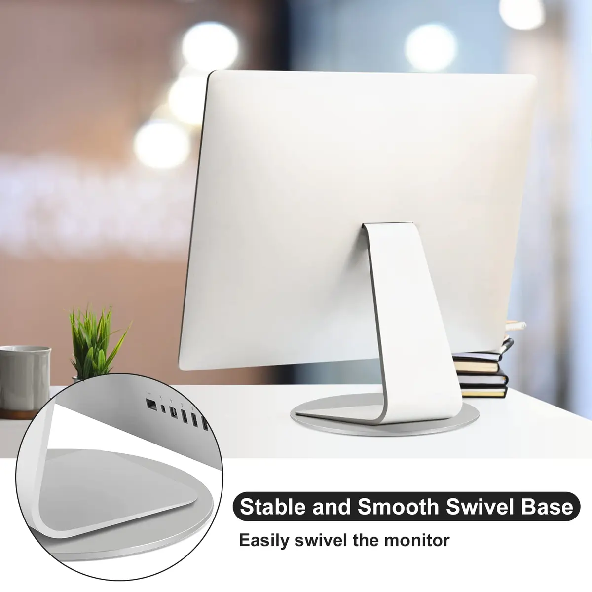 pyntop 360° Rotation Monitor Swivel Base Computer Screen Monitor Stand | Stable Aluminum Turntable for Most Monitors - view 5