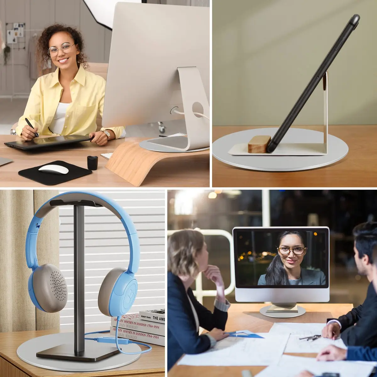 pyntop 360° Rotation Monitor Swivel Base Computer Screen Monitor Stand | Stable Aluminum Turntable for Most Monitors - view 7