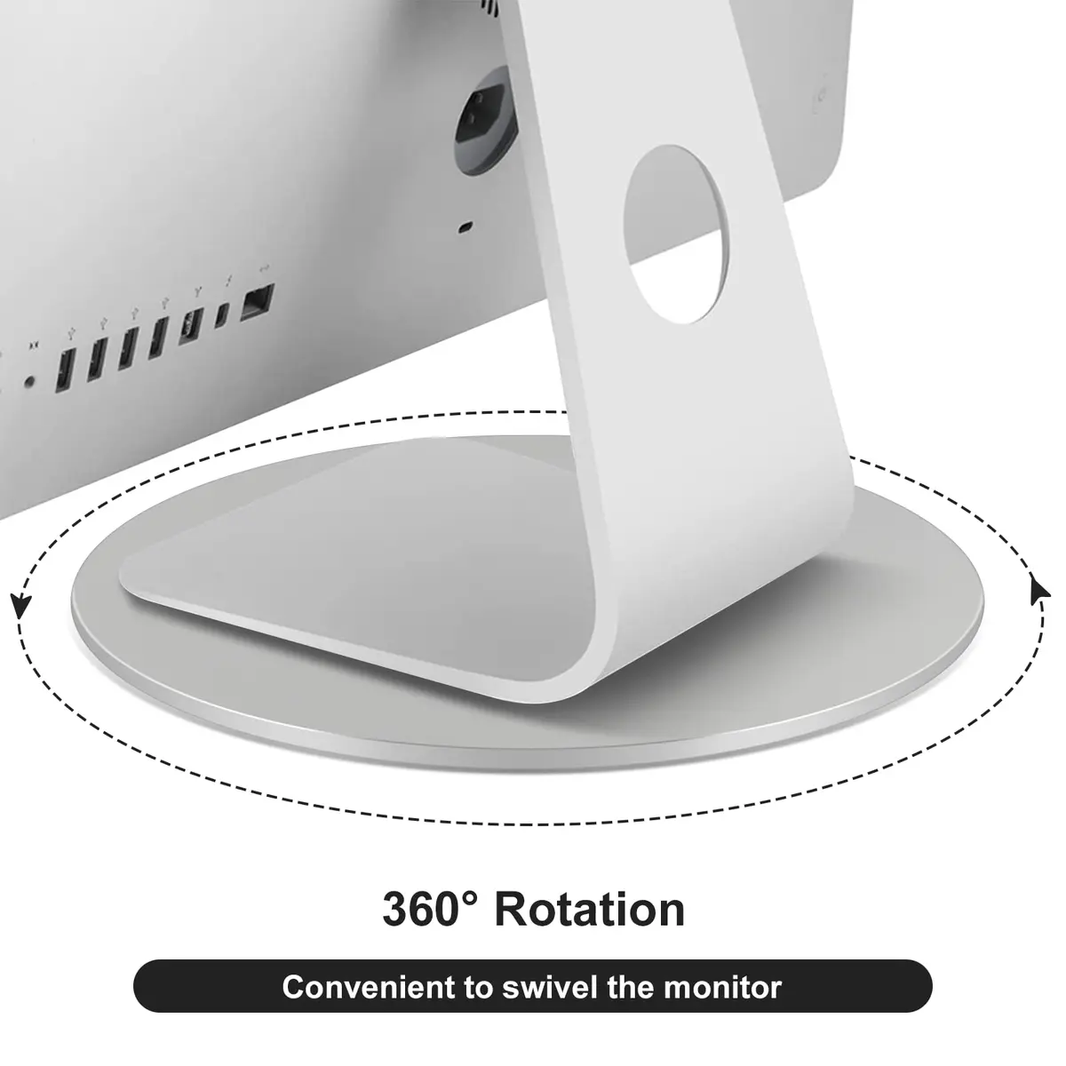 pyntop 360° Rotation Monitor Swivel Base Computer Screen Monitor Stand | Stable Aluminum Turntable for Most Monitors - view 3