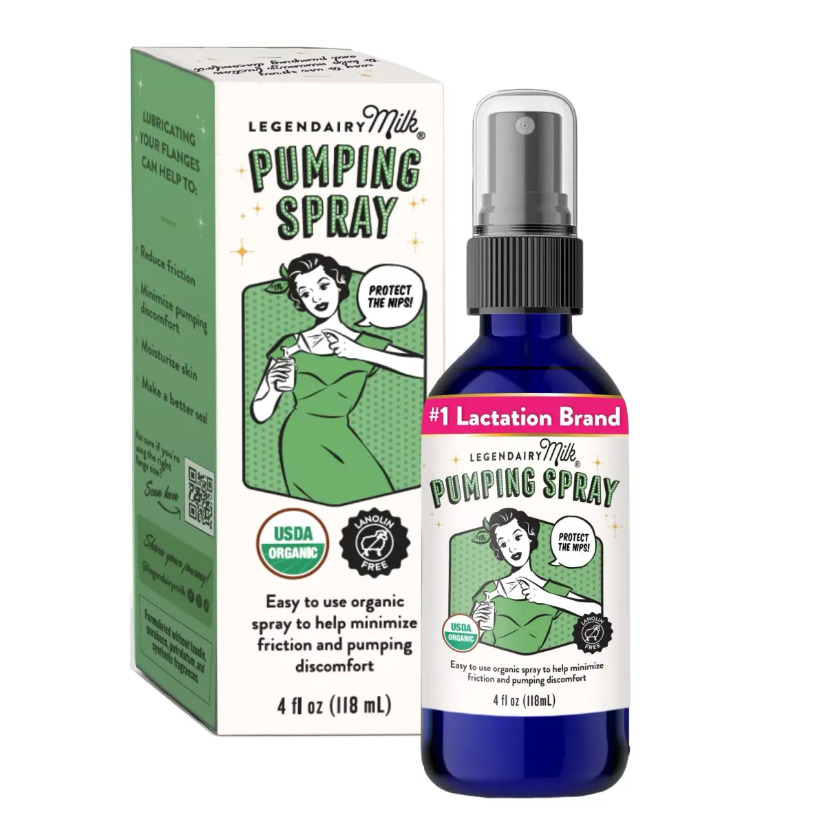 Legendairy Milk Pumping Spray 4 oz (118 ml) | Organic Lubricant for Breast Shields & Flanges - main product image