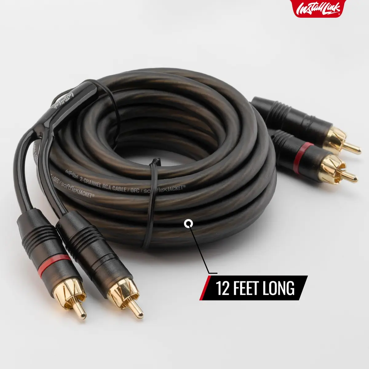 Install Link RCA Audio Cable 12ft | OFC 2-Male Stereo Subwoofer & TV - view 4