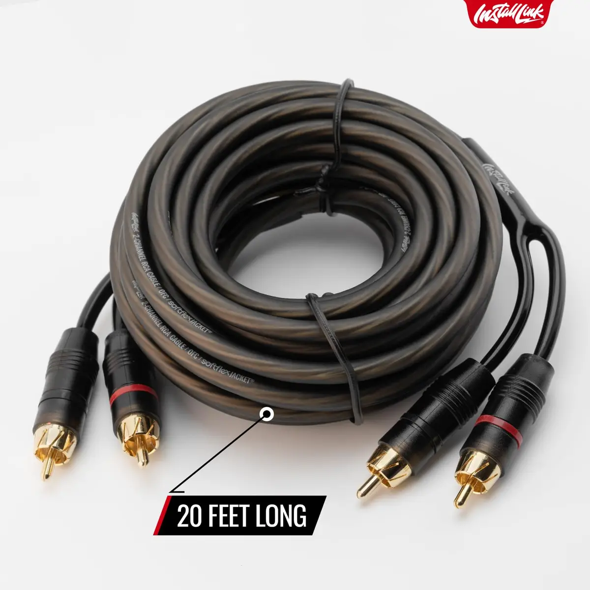 Install Link RCA Audio Cable 20ft | OFC 2-Male to 2-Male, Stereo & Subwoofer - view 4