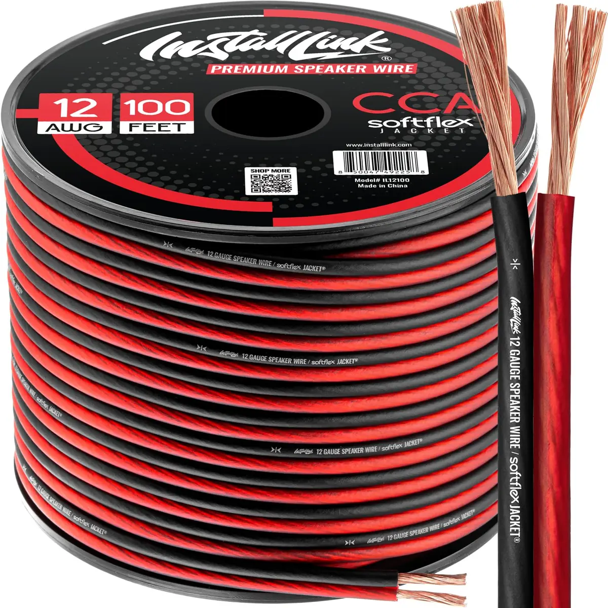 Install Link 12 AWG Gauge Speaker Wire Cable 100 Feet (30.5m) | Premium CCA for Home Theater & Car Audio - main product image