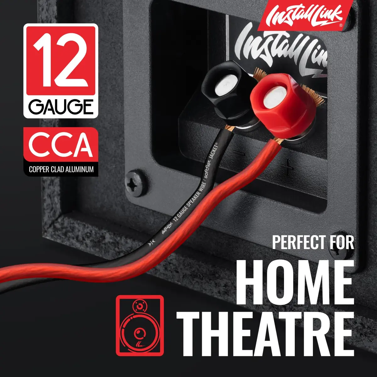 Install Link 12 AWG Gauge Speaker Wire Cable 100 Feet (30.5m) | Premium CCA for Home Theater & Car Audio - view 2