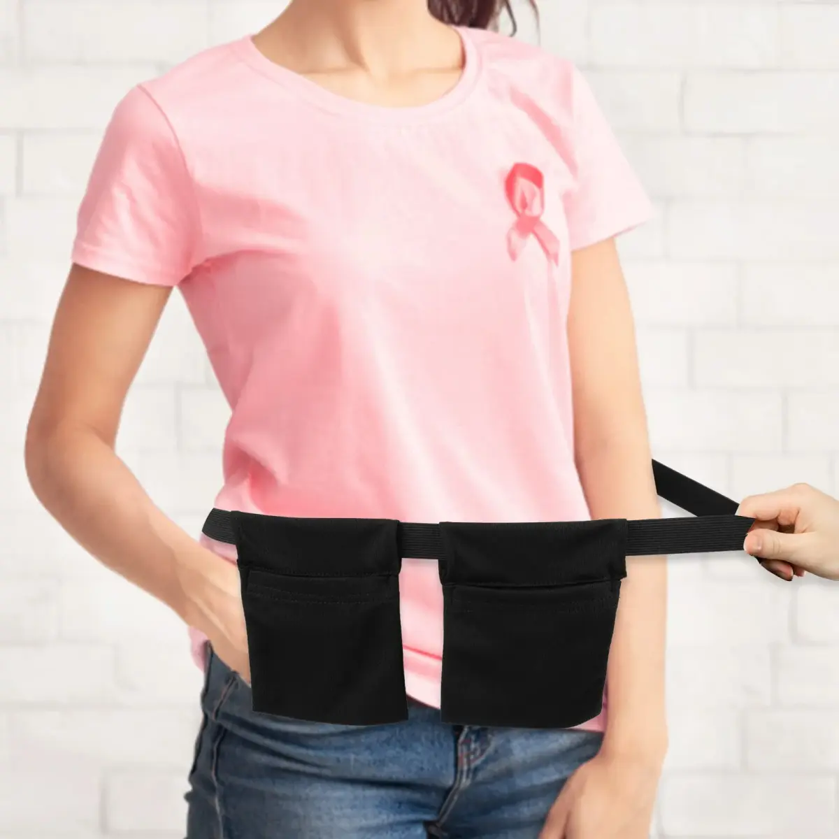 Thinp Mastectomy Drain Holder & Shower Bag Set | Adjustable Black Cloth for Post Surgery Recovery (2-Piece Set) - view 6
