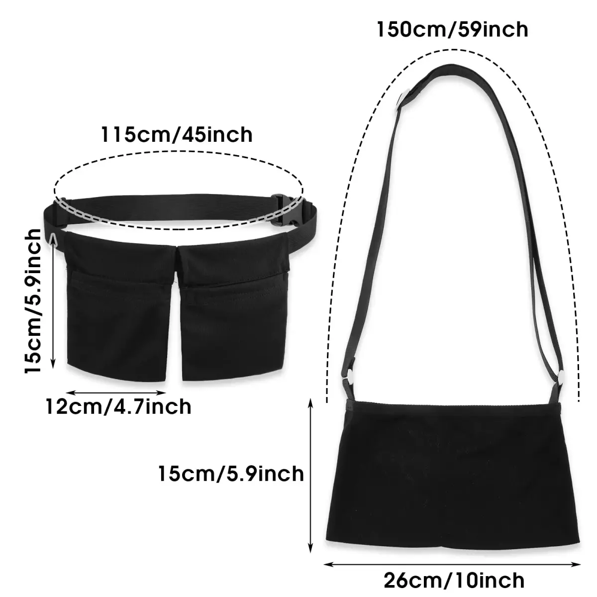 Thinp Mastectomy Drain Holder & Shower Bag Set | Adjustable Black Cloth for Post Surgery Recovery (2-Piece Set) - view 2