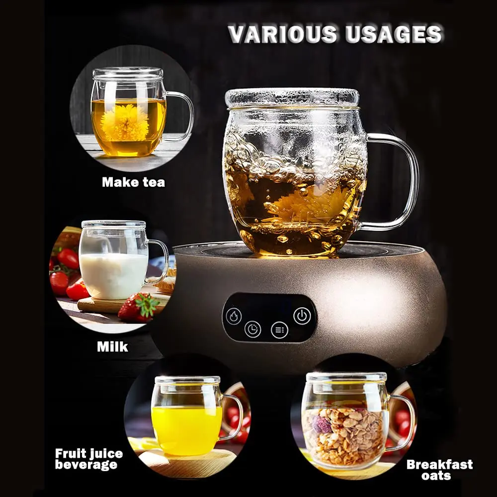 Bunhut Glass Tea Cup with Infuser and Lid | 17 oz Clear Borosilicate Mug for Hot & Cold Beverages - view 7