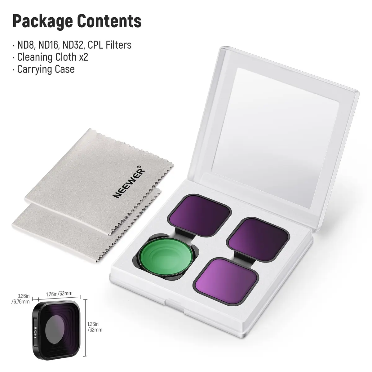 NEEWER ND & CPL Filter Set for GoPro Hero 13/12/11/10/9, 4 Pack | 4 Filters + Case - view 7