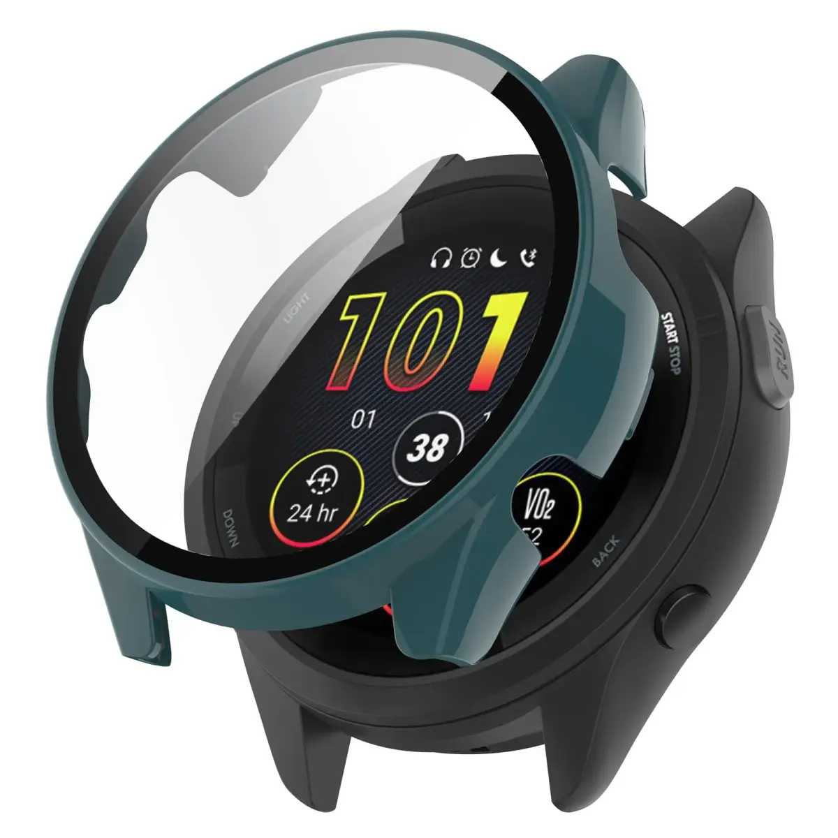 BabyValley Hard PC Case Compatible with Garmin Forerunner 265 Smartwatch 42mm (3-Pack, Green/Apricot/Black) | Full Screen Protection - view 8