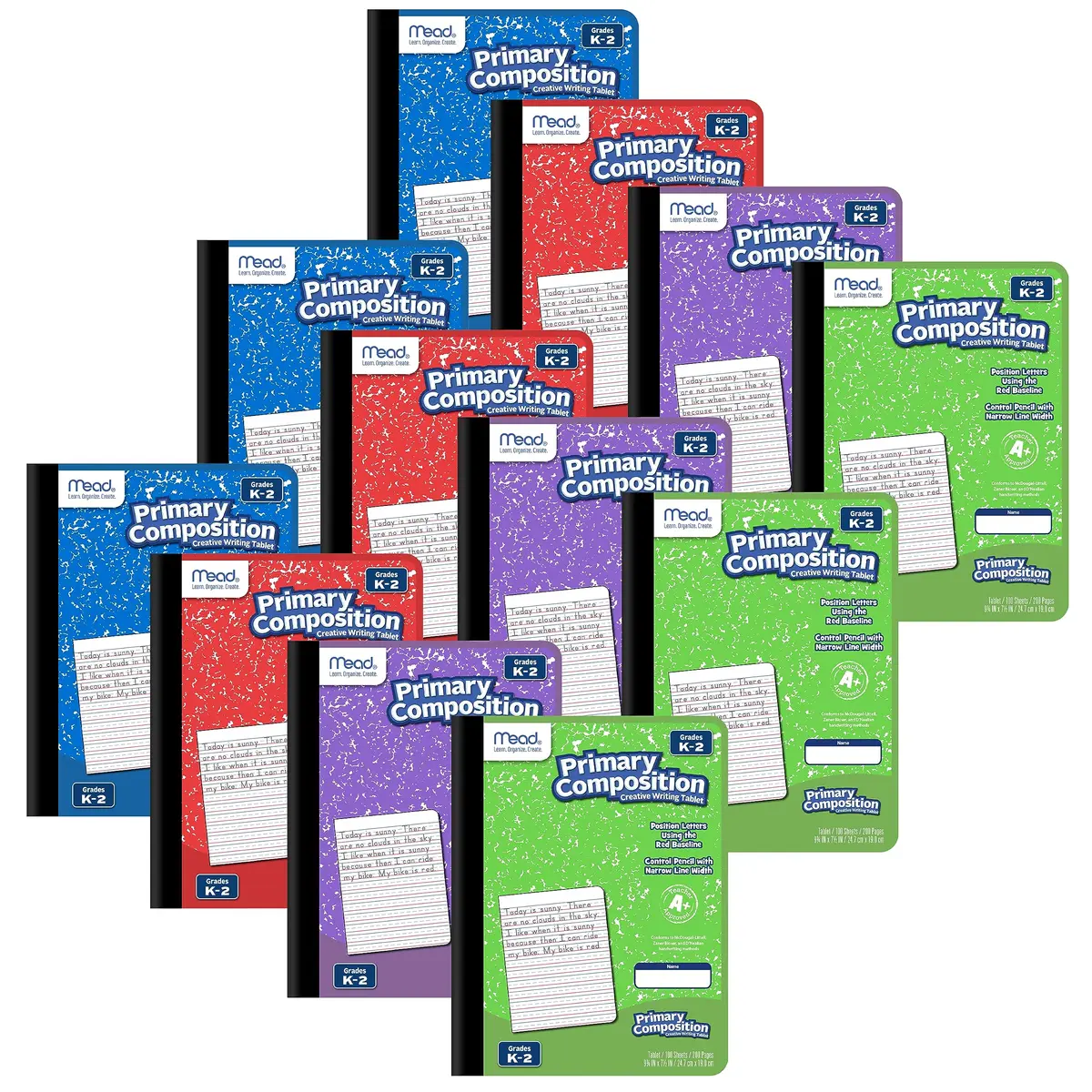 Mead Primary Composition Book, Grades K-2, 7-1/2" x 9-3/4" | Primary Ruled Handwriting Practice (70-120c) - main product image