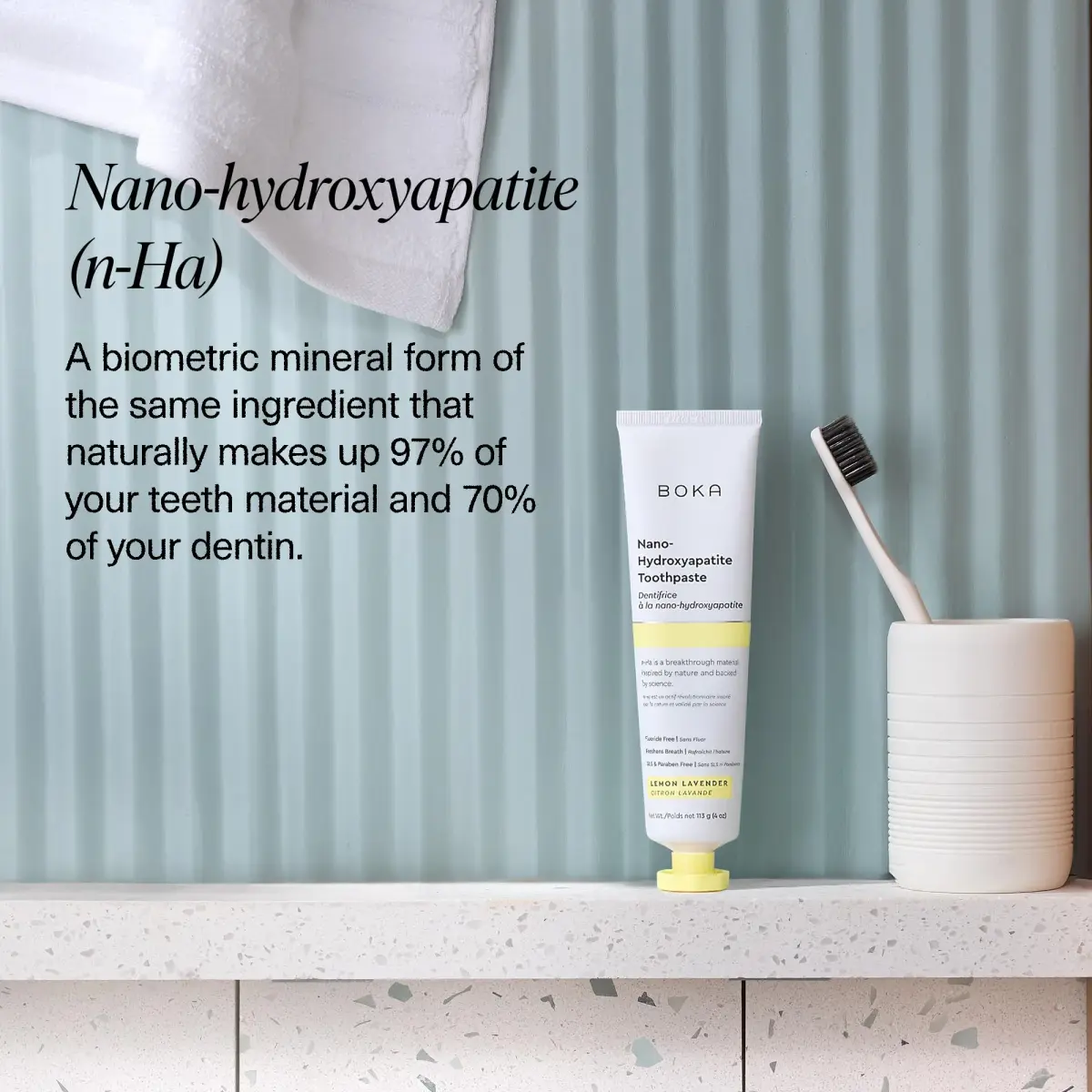 Boka Nano Hydroxyapatite Toothpaste Lemon Lavender 355ml (12 Fl Oz) | Fluoride-Free Enamel Care - view 4