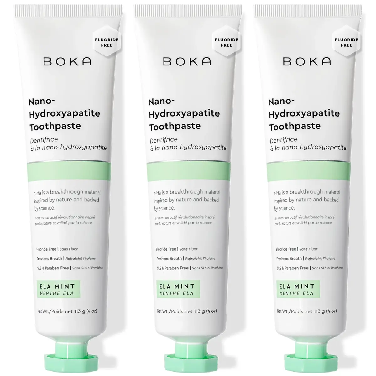 Boka Nano Hydroxyapatite Toothpaste Ela Mint Flavor 12 Fl Oz (355ml) | Fluoride-Free Enamel Care - main product image