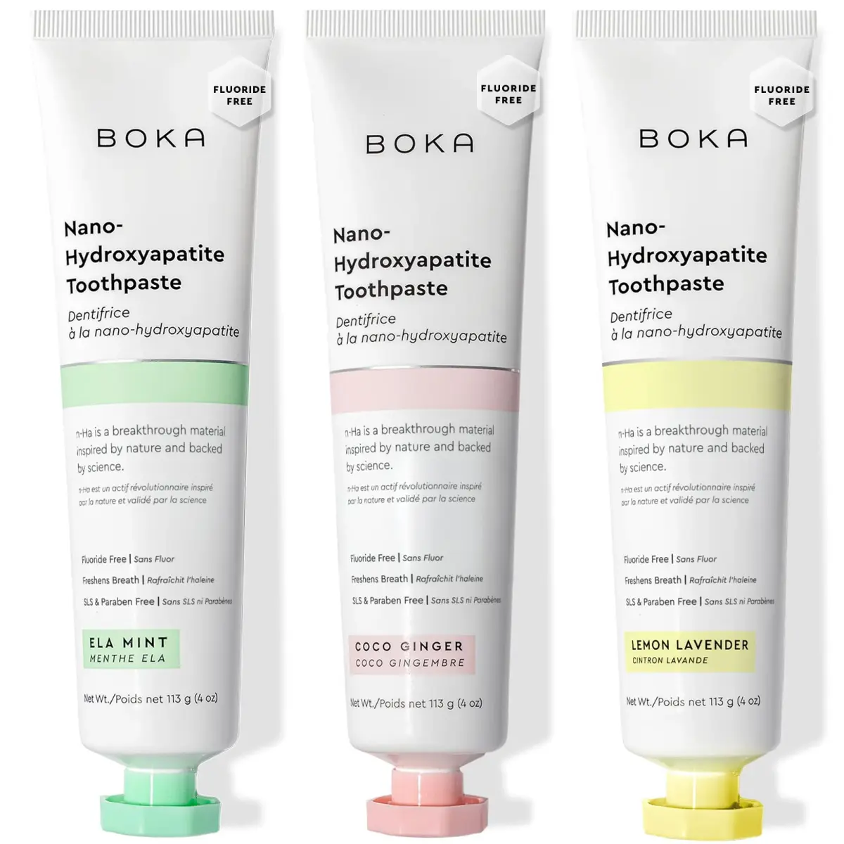 Boka Fluoride-Free Toothpaste Bundle with Nano Hydroxyapatite | 102g (3.6 Oz) 3-Pack - main product image