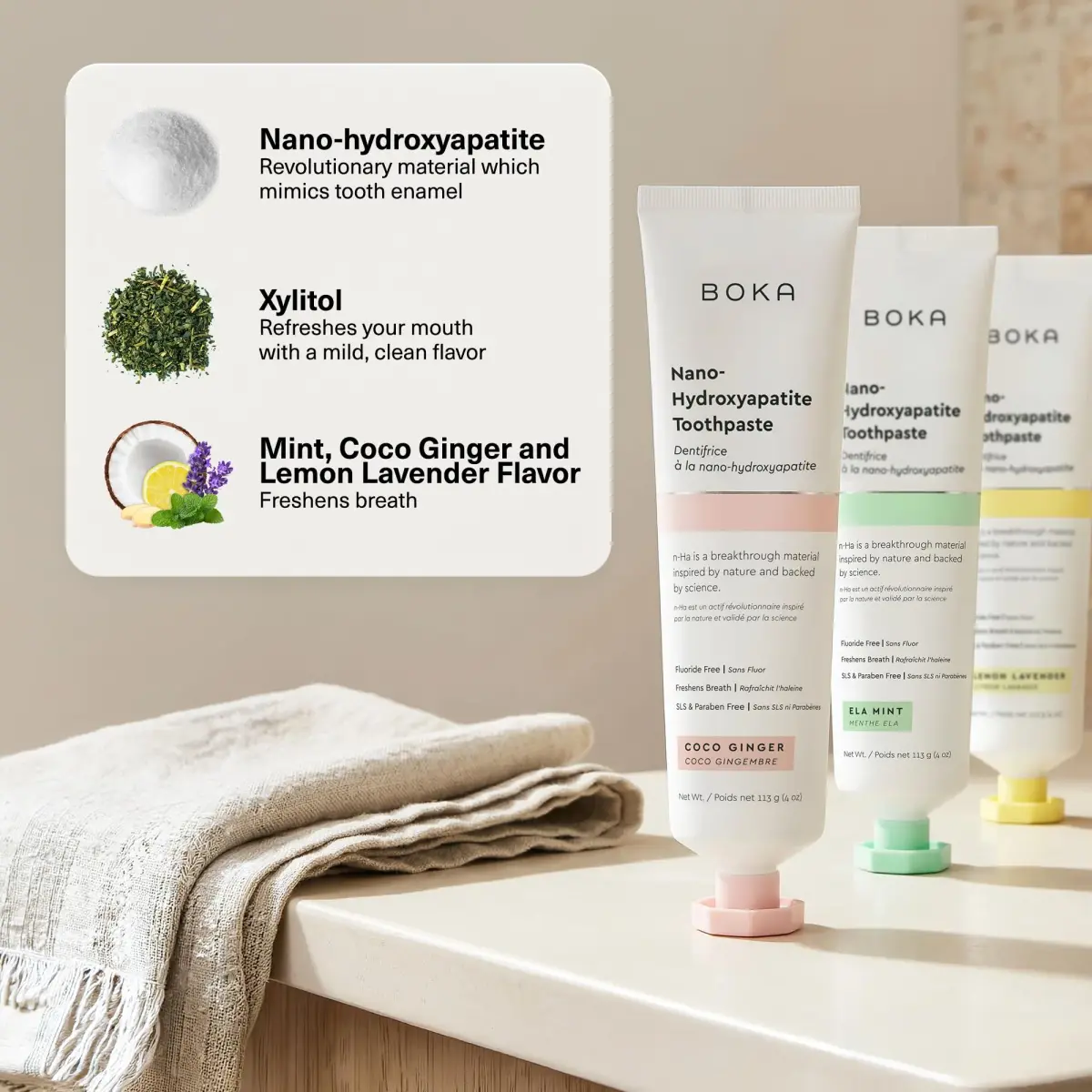 Boka Fluoride-Free Toothpaste Bundle with Nano Hydroxyapatite | 102g (3.6 Oz) 3-Pack - view 5
