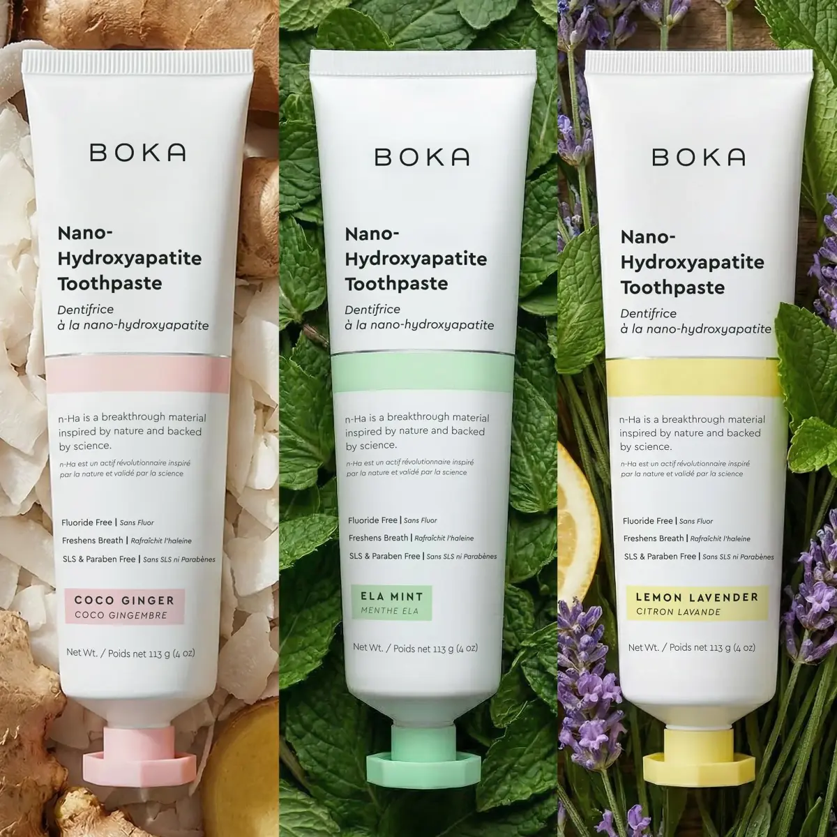 Boka Fluoride-Free Toothpaste Bundle with Nano Hydroxyapatite | 102g (3.6 Oz) 3-Pack - view 2