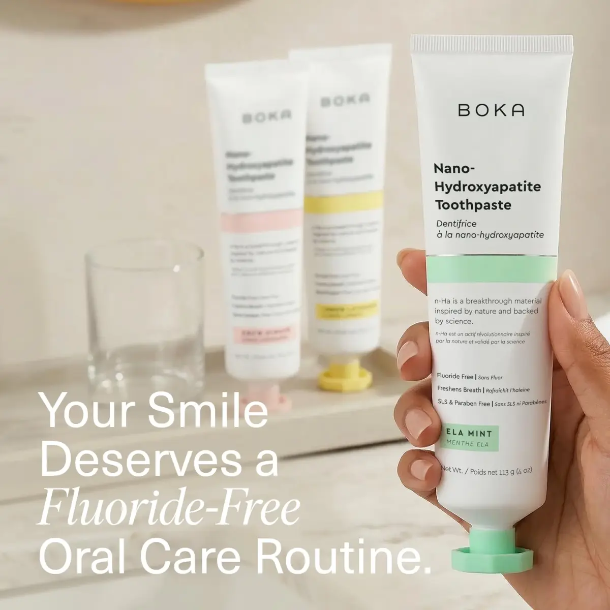 Boka Fluoride-Free Toothpaste Bundle with Nano Hydroxyapatite | 102g (3.6 Oz) 3-Pack - view 3