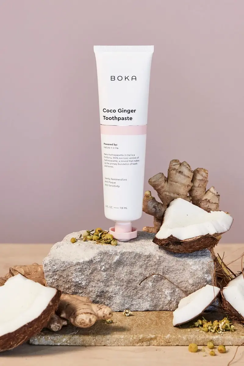 Boka Fluoride Free Toothpaste Nano Hydroxyapatite Coco Ginger Flavor 12 Fl Oz (360ml) | Dentist Recommended for Sensitive Teeth - view 2