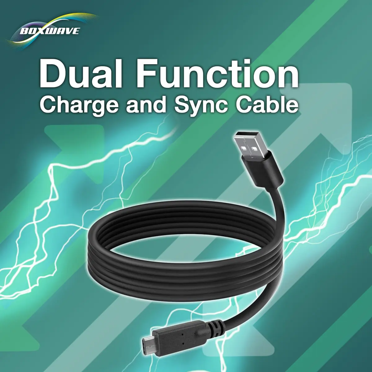 BoxWave DirectSync USB 3.0 A to USB 3.1 Type C Cable 1.83 m (6ft) Black | Hi-Speed Data Transfer & Charging - view 5