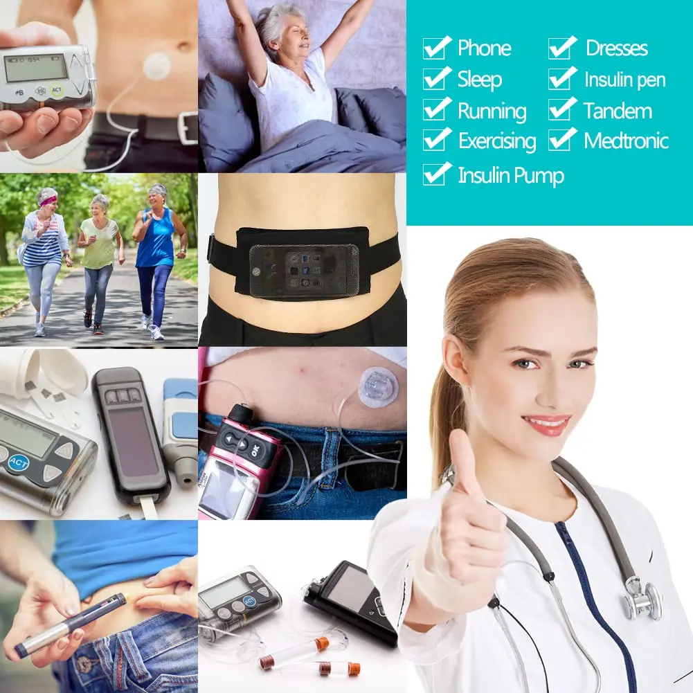 SinaiSea Mesh Insulin Pump Belt Holder Pouch 25.4 cm (10 in) | Discreet T1D Medical Device Waist Band - view 6