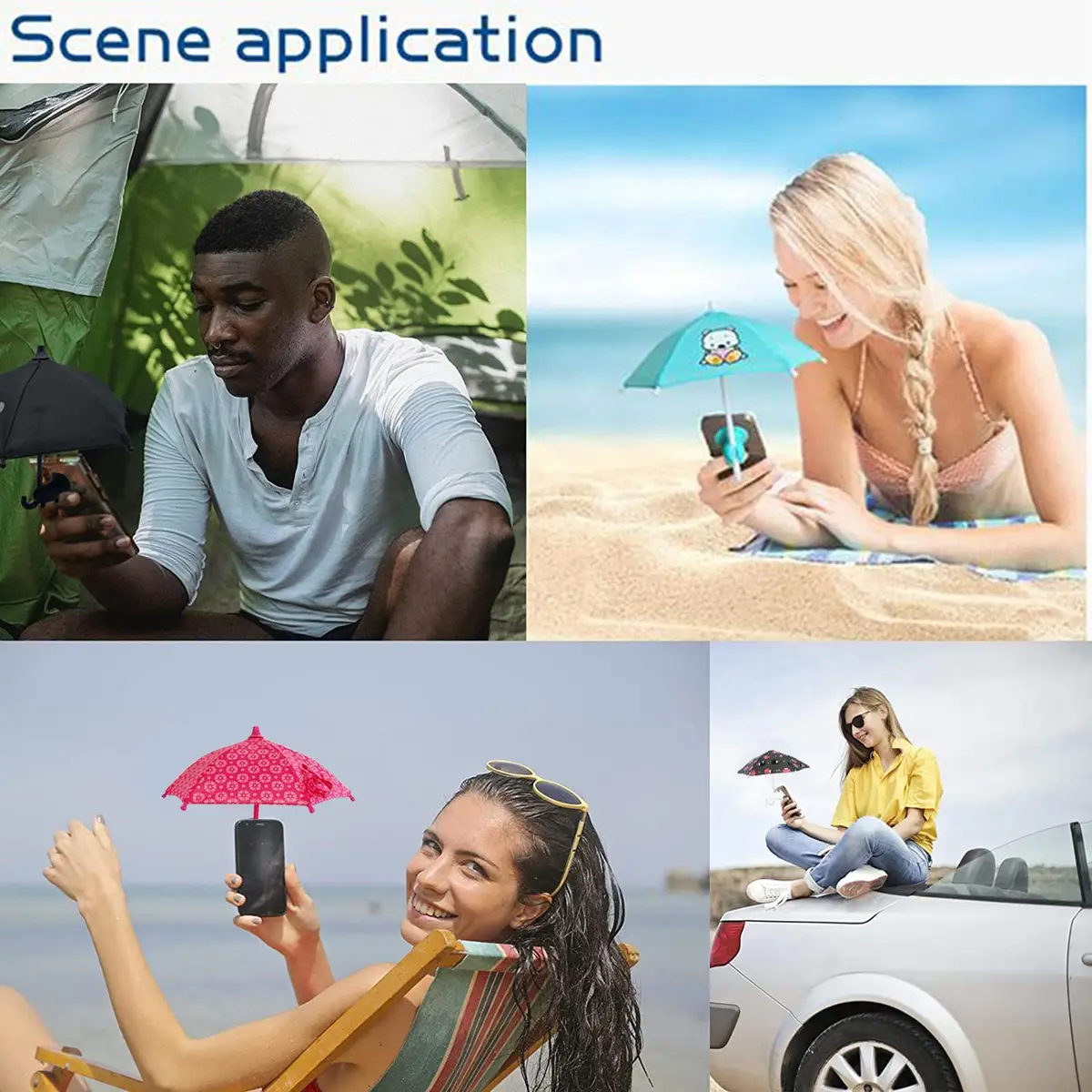 BEITESTAR Phone Umbrella for Sun | Cute Sun Shade & Phone Stand, 4-10” Smartphones, Silicone, Foldable - view 6