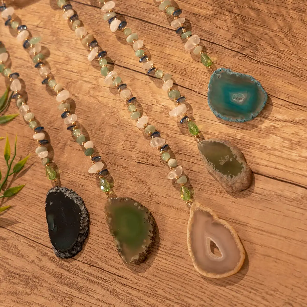Dreamsum Handmade Dream Catcher Moon Decor with Tree of Life and Agate Pendant | Boho Wall Hanging with Rainbow Reflection - view 9