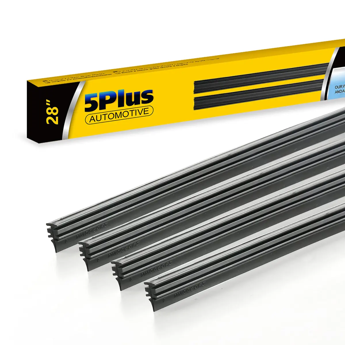 5 PLUS 28" Beam Wiper Blade Refills | 4 Pcs Natural Rubber, Easy Fit, Universal Size - main product image