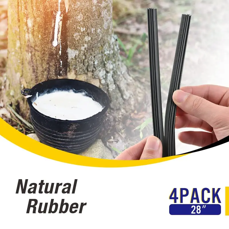5 PLUS 28" Beam Wiper Blade Refills | 4 Pcs Natural Rubber, Easy Fit, Universal Size - view 10